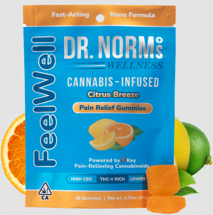 FEELWELL CITRUS BREEZE PAIN RELIEF GUMMIES | HYBRID | 10PK
