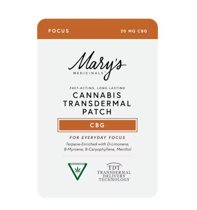 FOCUS TRANSDERMAL PATCH 20MG | CBG | 1PK