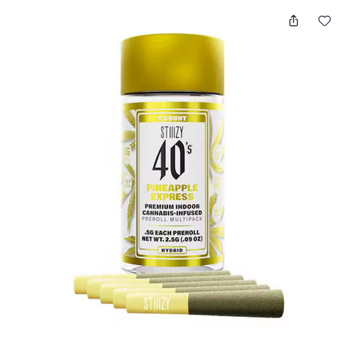 PINEAPPLE EXPRESS 40'S INFUSED PREROLL | 2.5G | HYBRID | 5PK