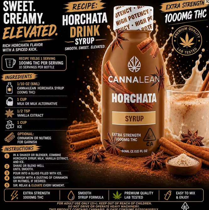 CANNALEAN HORCHATA SYRUP | 1000MG | 2OZ