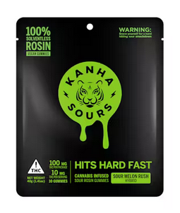 SOUR MELON RUSH SOLVENTLESS ROSIN GUMMIES | 100MG | HYBRID | 10PK