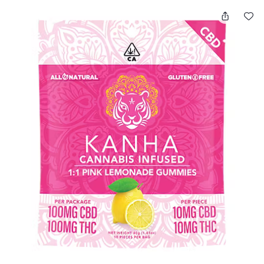 PINK LEMONADE GUMMIES | CBD 1:1 THC | 100MG | HYBRID | 10PK