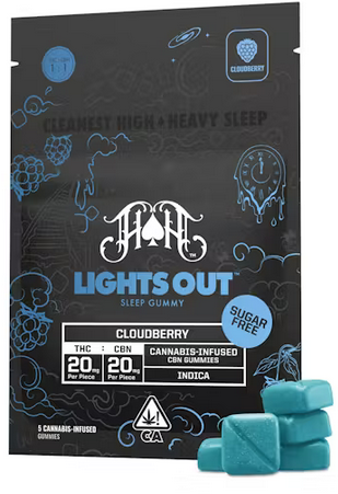 LIGHTS OUT | CLOUDBERRY SUGAR FREE | 1:1 THC:CBN | 100MG | INDICA