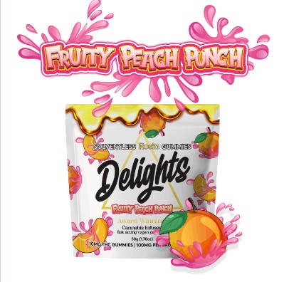 DELIGHTS | FRUITY PEACH PUNCH (S) | 100MG ROSIN GUMMIES