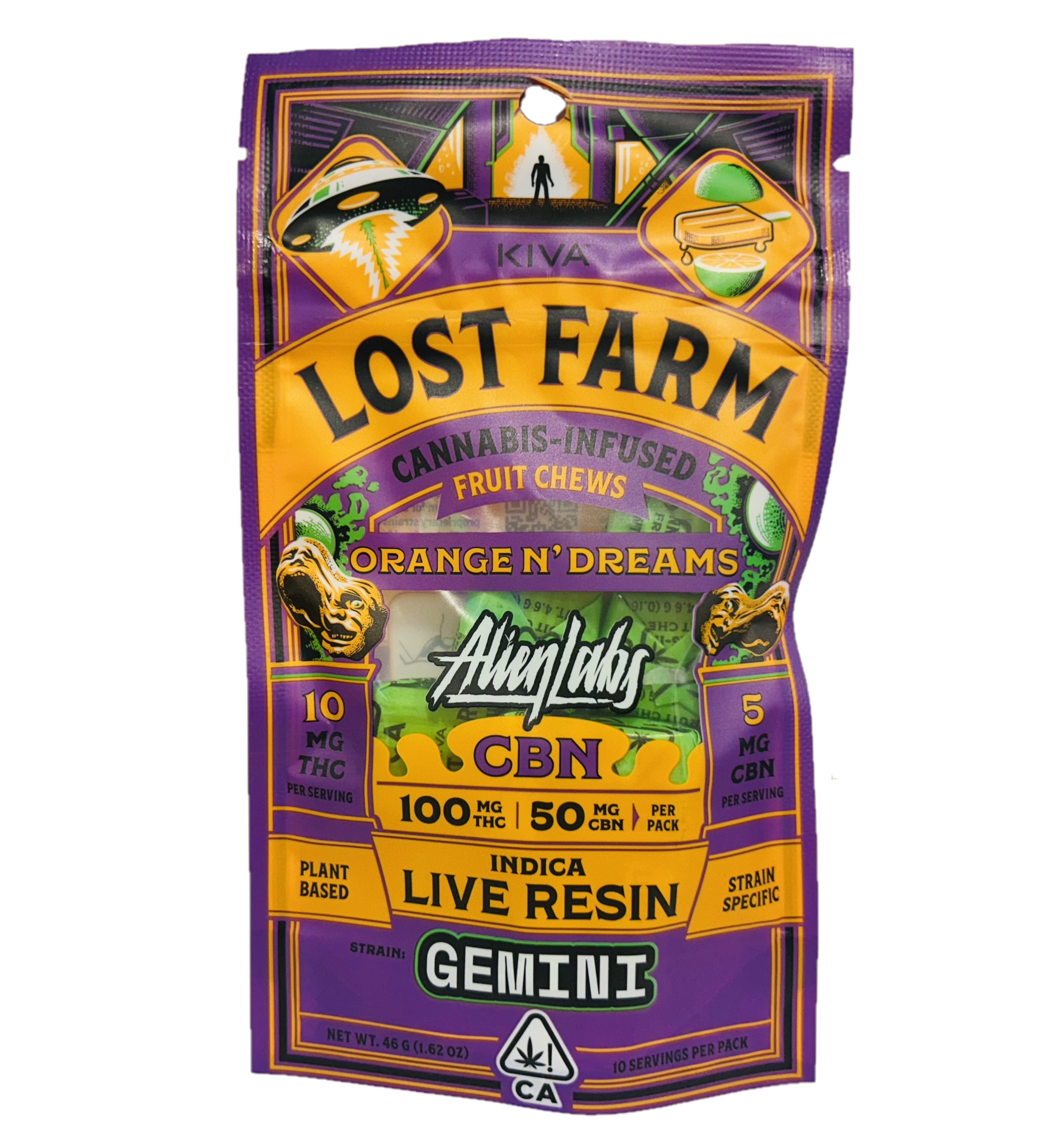 LOST FARM |  GEMINI  (I) | 100MG ORANGE N DREAMS CBN 10:5 CHEWS