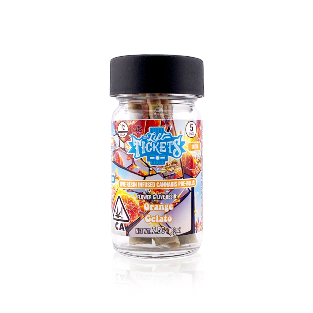 LIFT TICKETS | ORANGE GELATO (S) | .5G X 5PK PREROLLS
