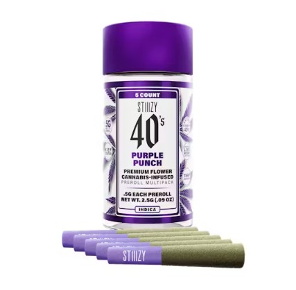 STIIIZY | PURPLE PUNCH (I) | .5G X 5PK INFUSED 40'S PREROLLS