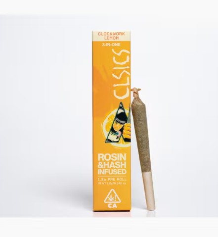 CLSICS | CLOCKWORK LEMON (S) | 1.2G ROSIN HASH TRIFECTA PREROLL