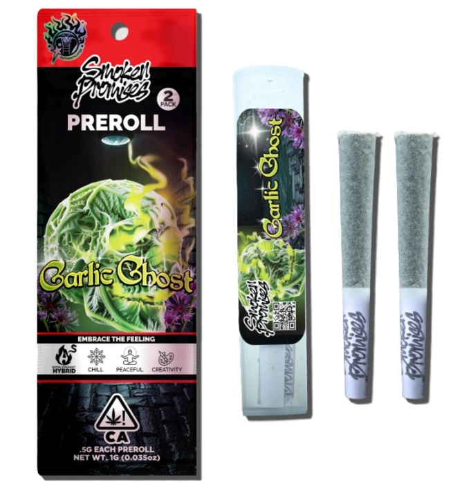 SMOKEN PROMISES | GARLIC GHOST (S/H) | .5G X 2PK PREROLLS