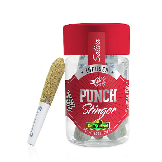 Sour Diesel 2.5G Stingers 5 Pack Infused Prerolls