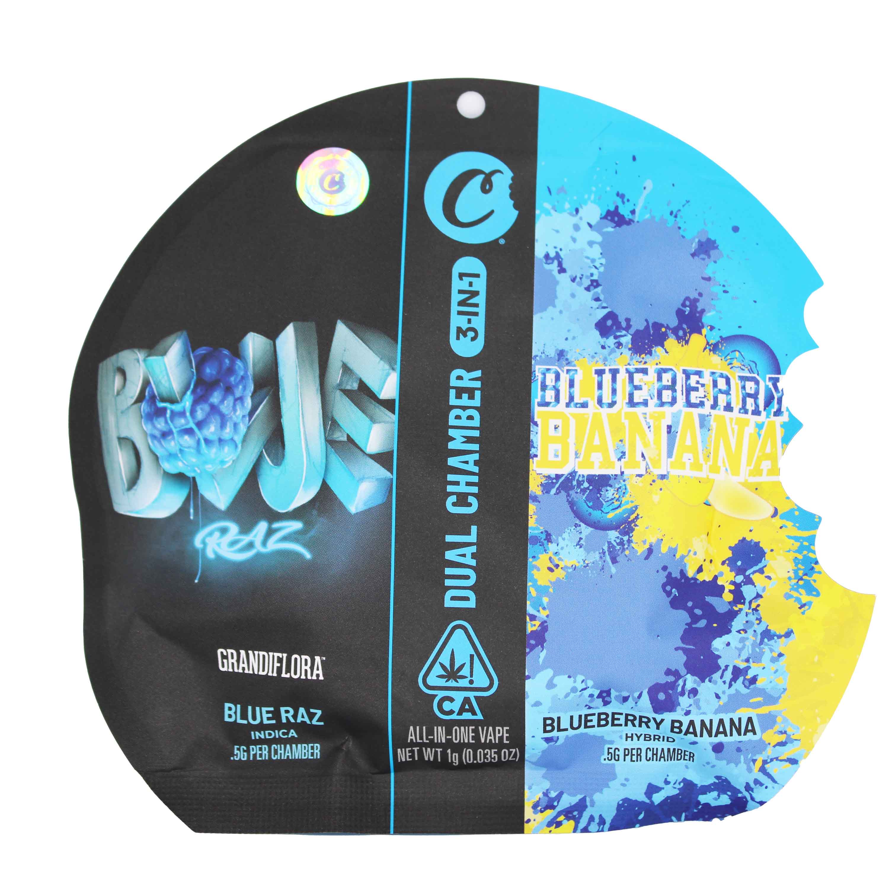 BLUE RAZ/BLUEBERRY BANANA 1G [ALL-IN-ONE DUAL CHAMBER][3-IN-1]