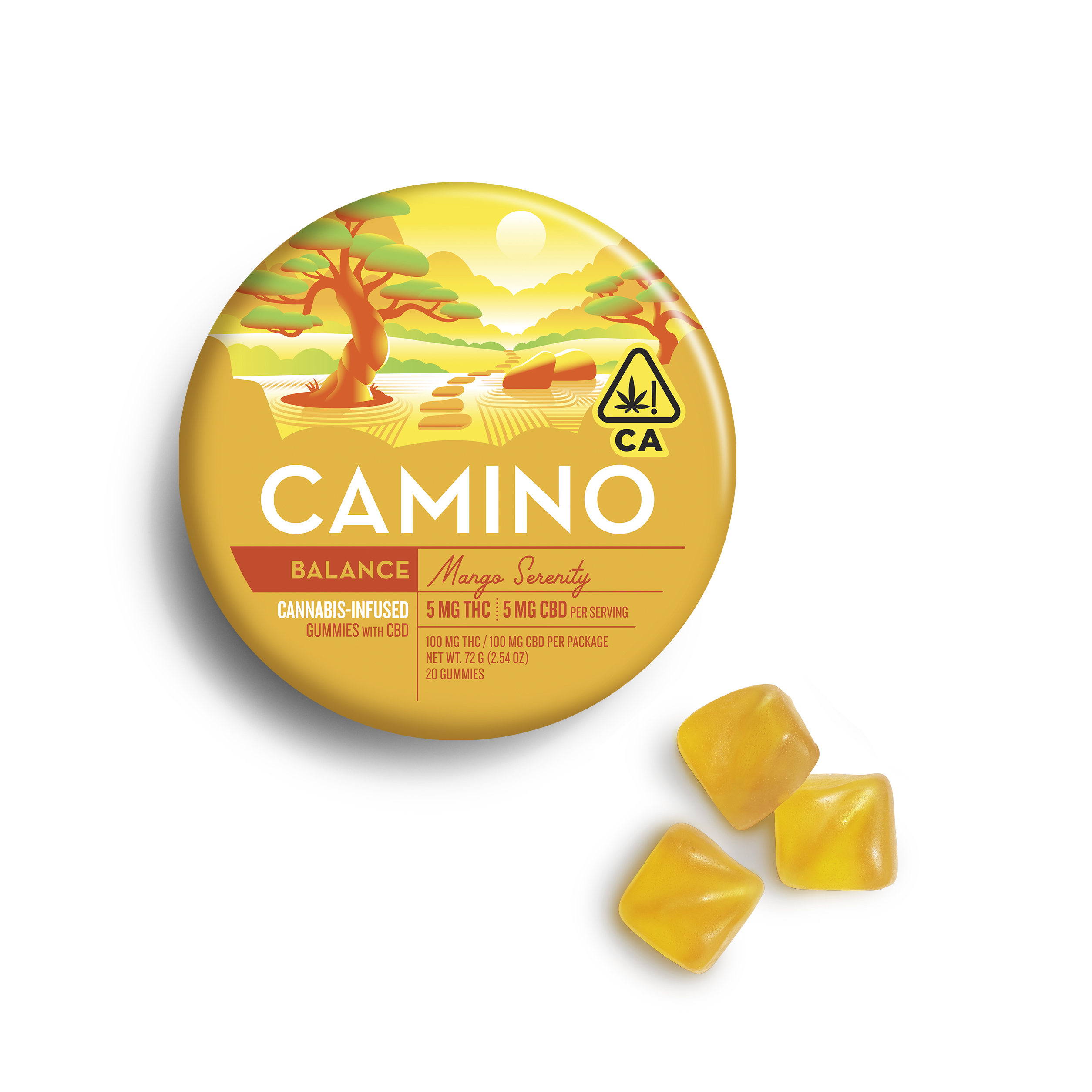 Camino Mango Serenity Gummies 1:1 100MG