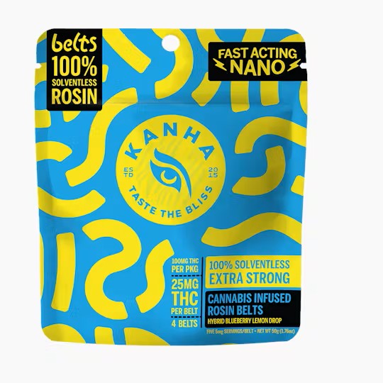 Blueberry Lemon Drop | 100MG Live Rosin Belts | Fast Acting