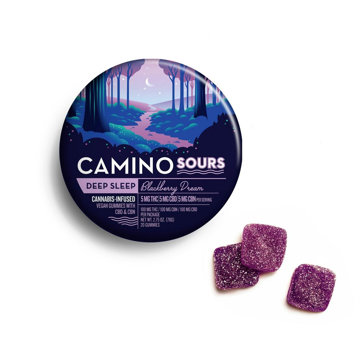 Blackberry Dream Sours | 100MG 1:1:1 CBN/CBD Gummies