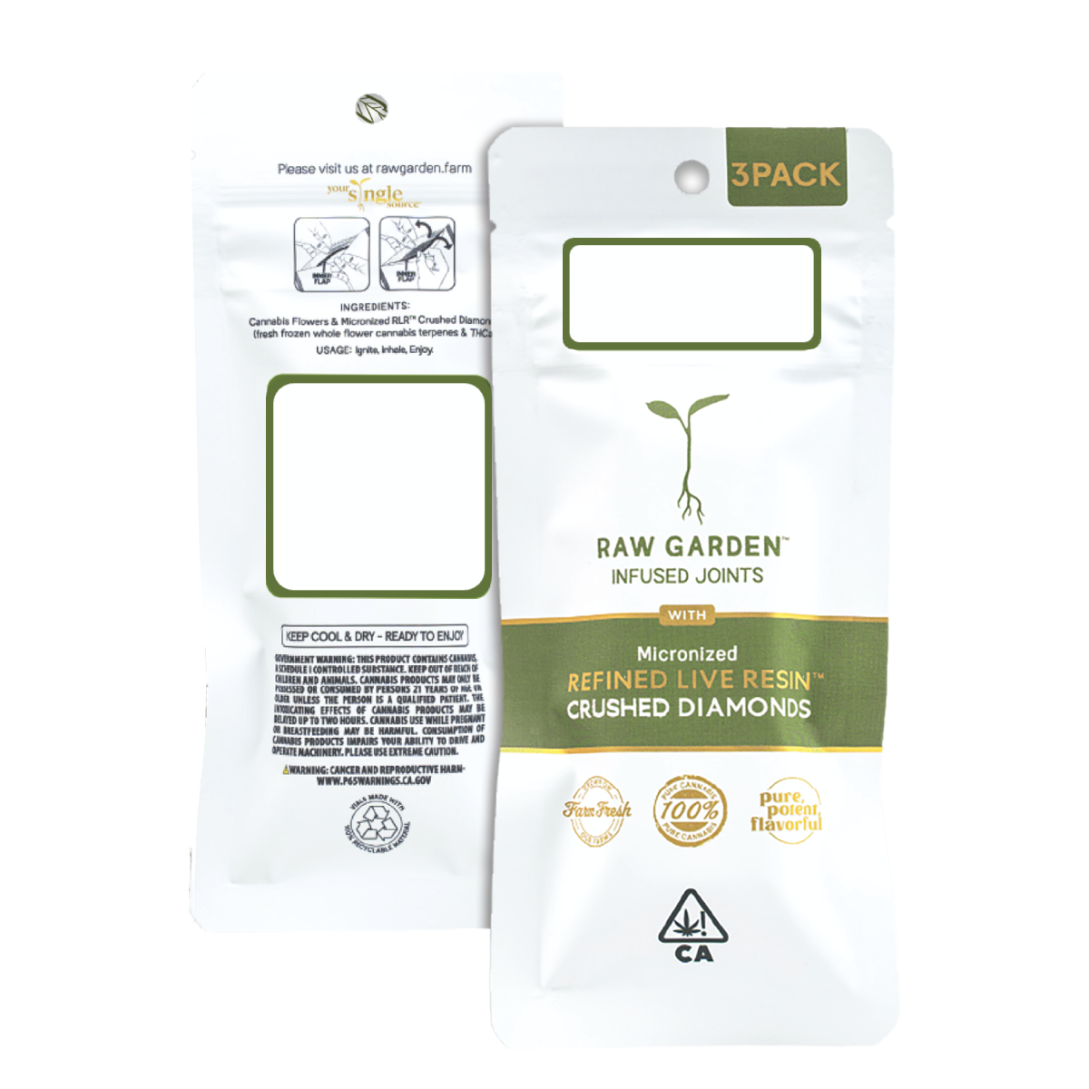 LEMON GAS DIAMOND INFUSED PREROLLS 3PK