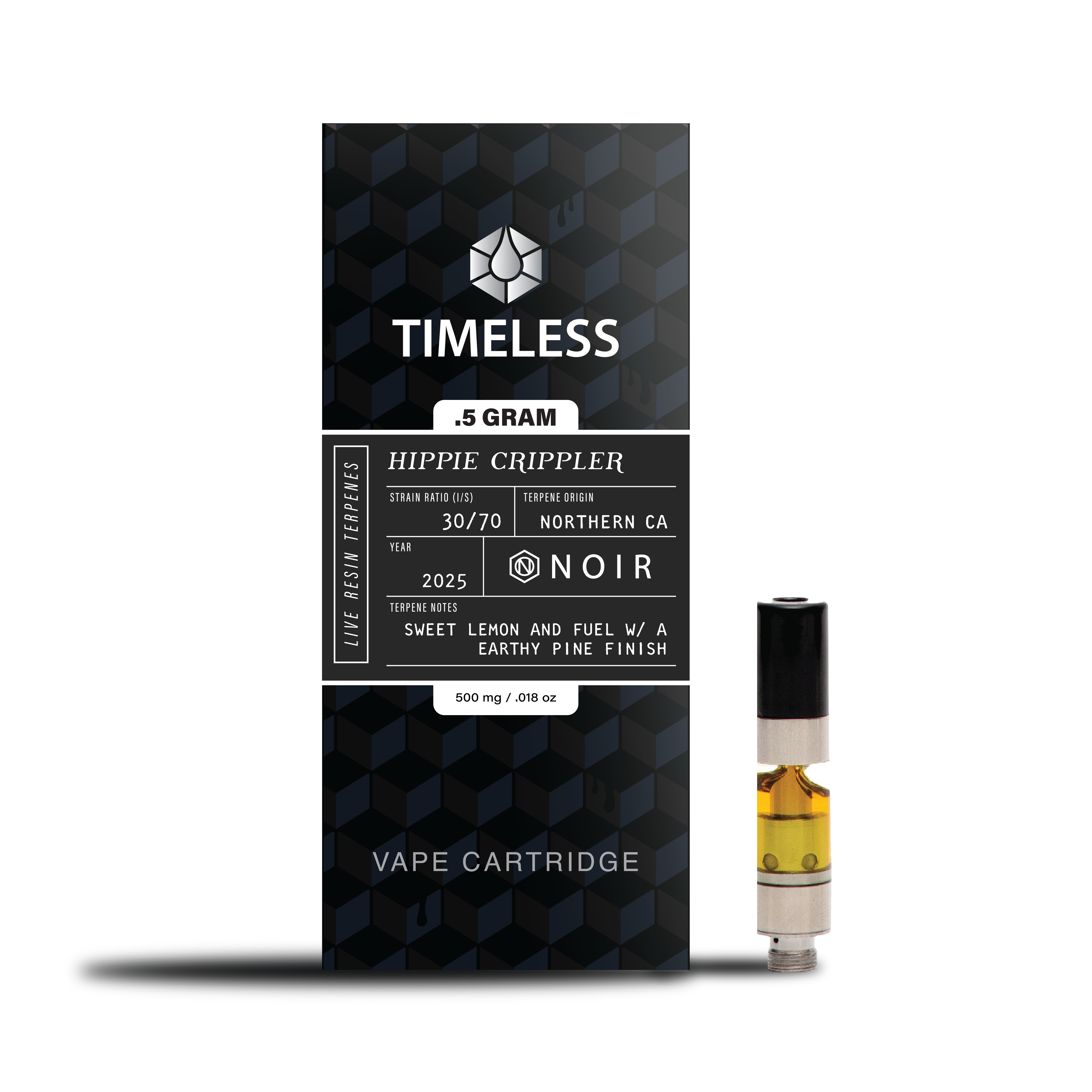 Noir- Hippie Crippler 0.5G Live Resin Cartridge (h)