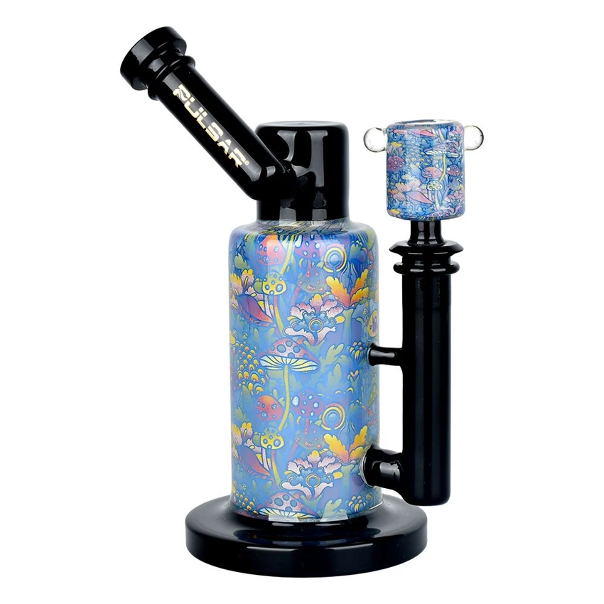 Pulsar Inside Print Water Pipe Neon Shrooms 8.5"