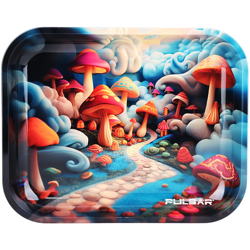 Design Series Large Metal Rolling Tray - Shroom Path