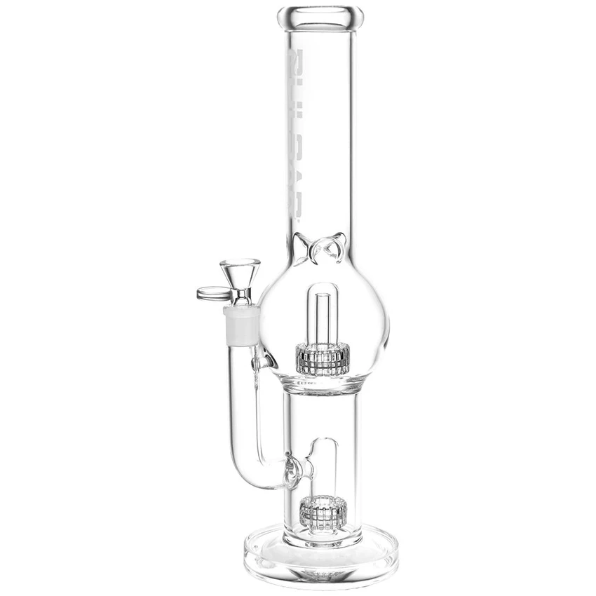 Pulsar Double Chamber Bubble Glass Water Pipe 14"