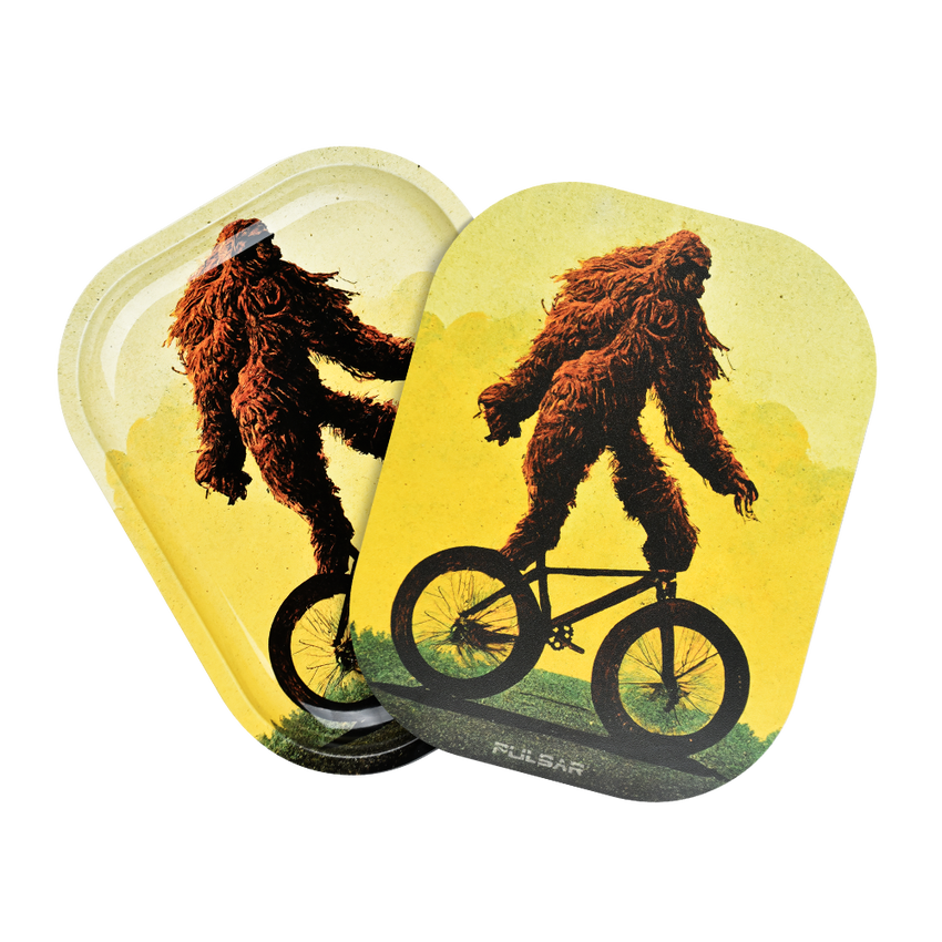 Pulsar Mini Metal Rolling Tray w/ Lid Bigfoot Stole My Bike