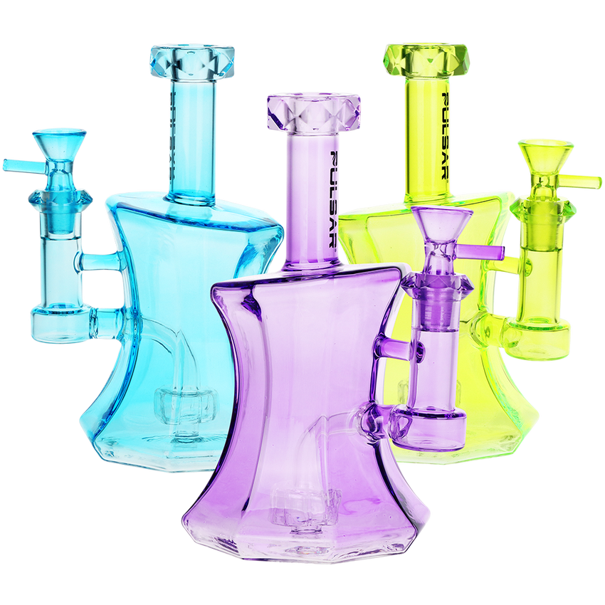 Drippy Diamonds Glass Water Pipe - 7.5"