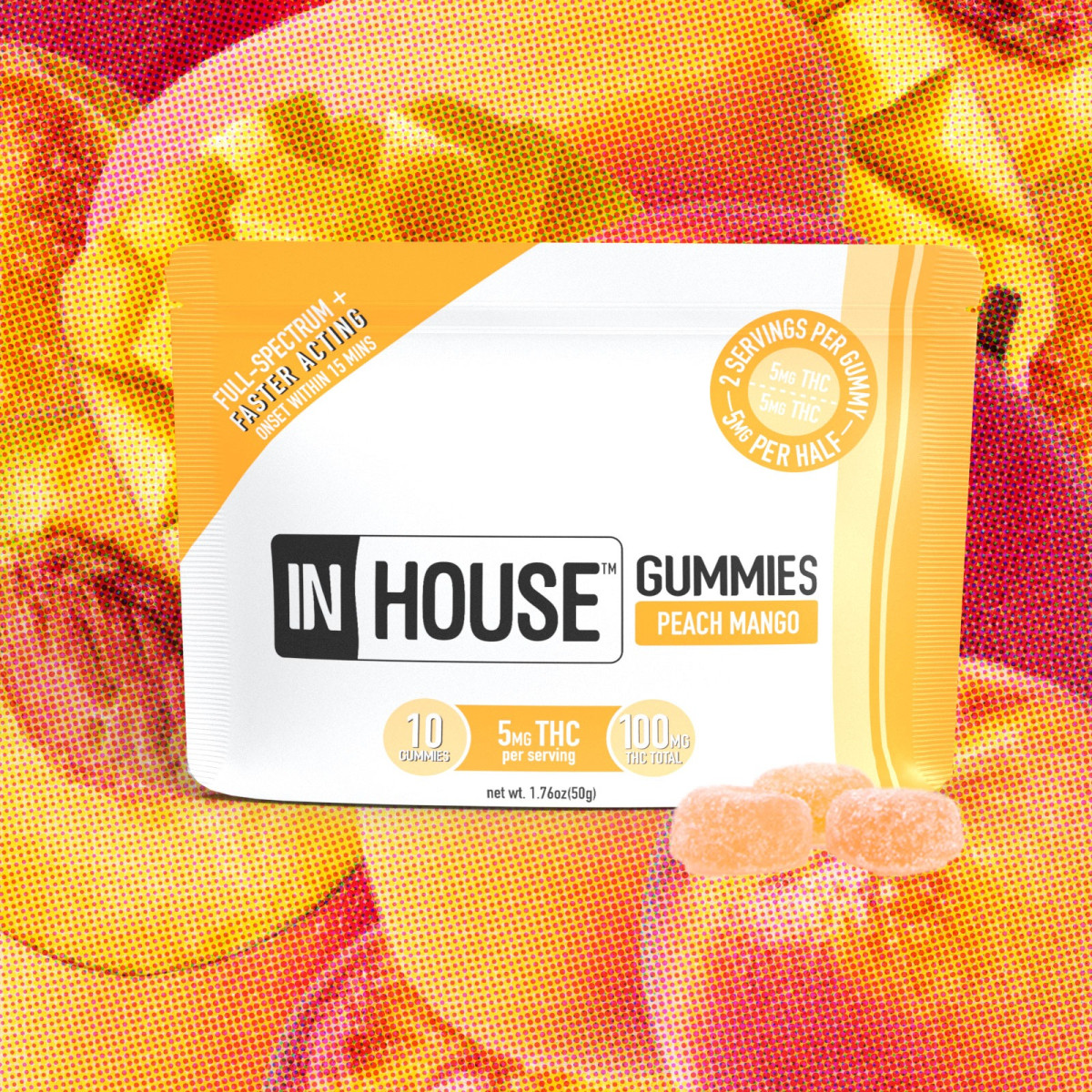 InHouse Peach Mango Gummies 100mg
