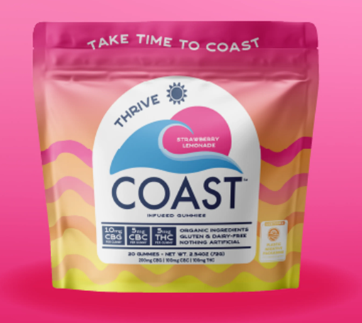 Coast Thrive Strawberry Lemonade 2:1:1 CBG:CBC:THC 100mg