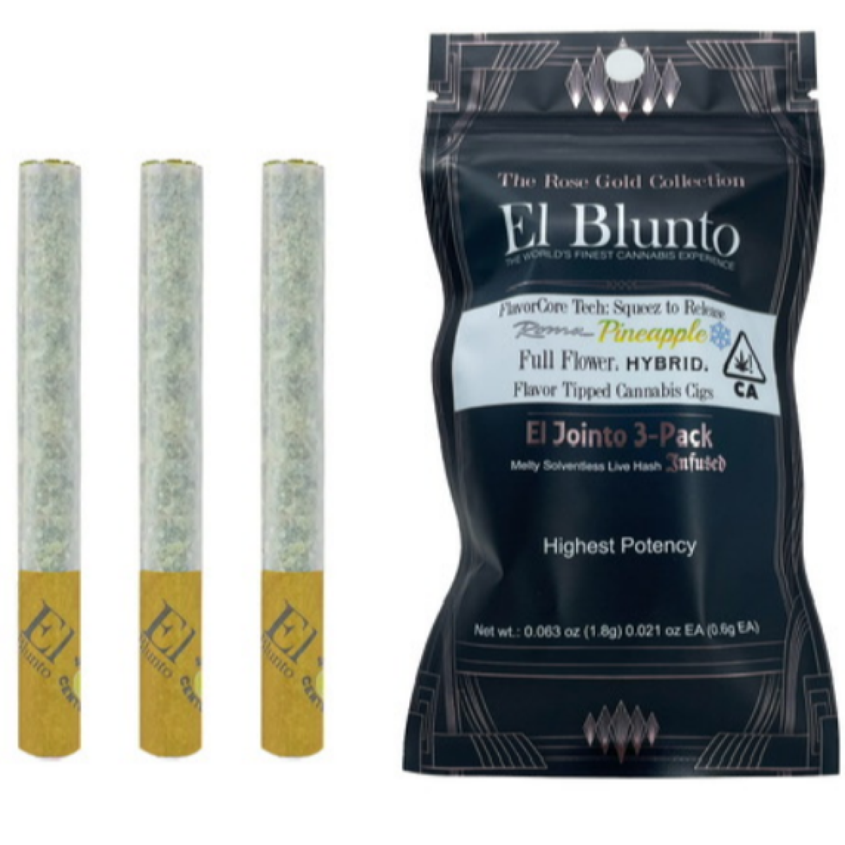 Roma Pineapple Ice Hash Infused FlavorCore .6g Three Pack