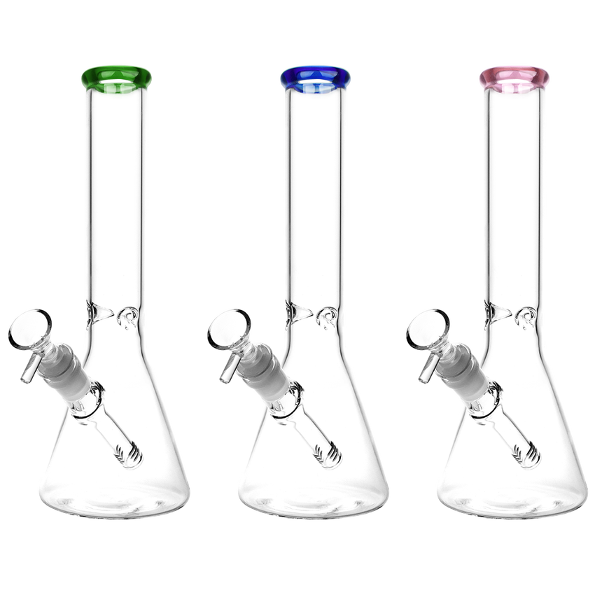 Classic Glass Beaker Light Water Pipe - 4mm Thick - 10"