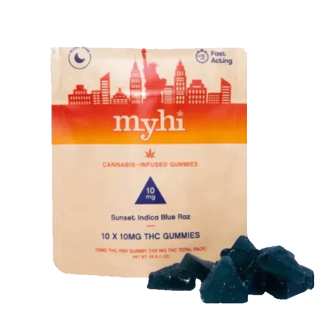 Sunset Indica Blue Raz 100mg