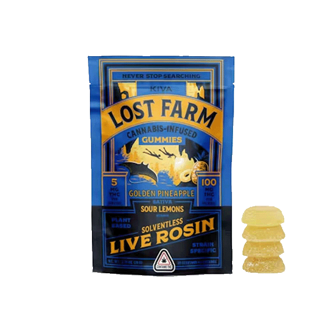 Golden Pineapple X Sour Lemons Live Rosin Gummies 100mg
