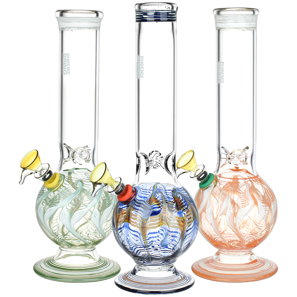 Phoenix Rising Bubble Base Water Pipe w/ Ice Pinch 12"