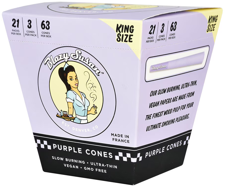 Blazy Susan Purple Cones King Size Slim 3pk