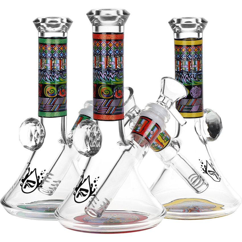 Mosaic Bart Wag Glass Water Pipe 6.75"