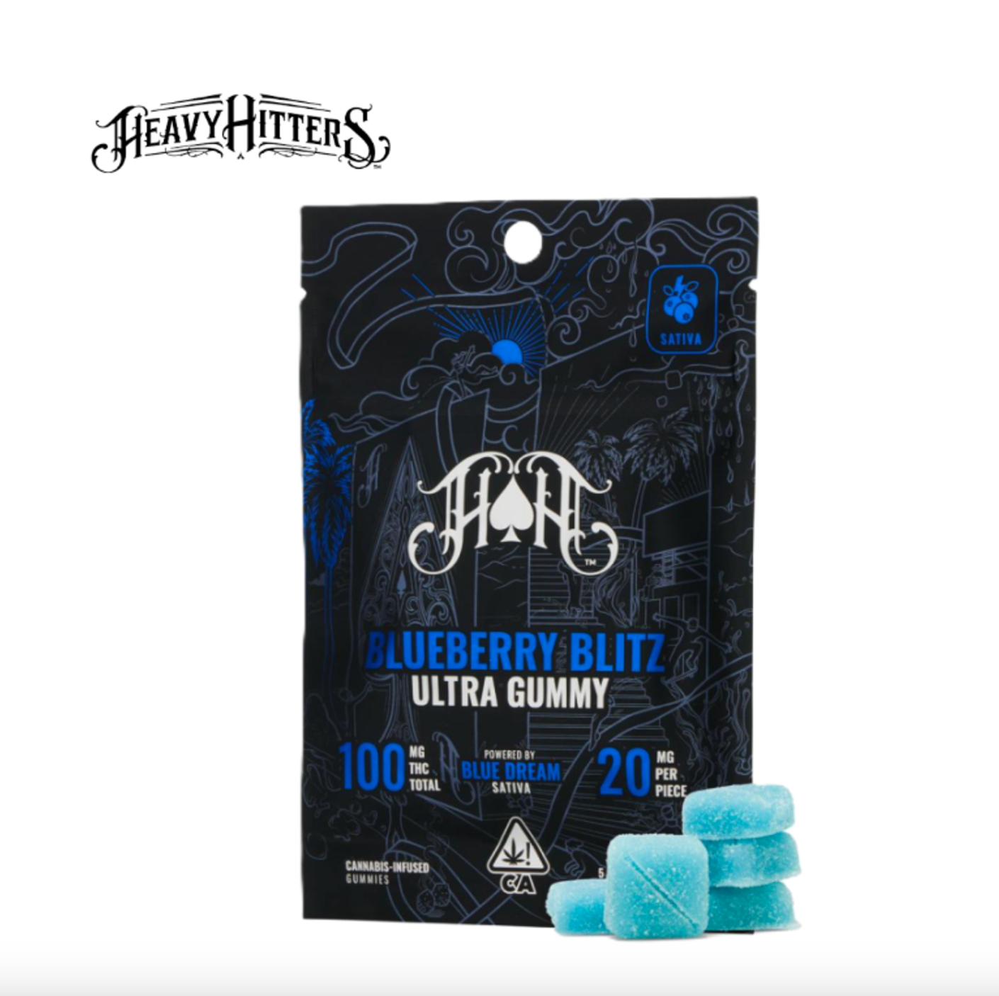 BLUEBERRY BLITZ 100MG 5 PACK GUMMIES