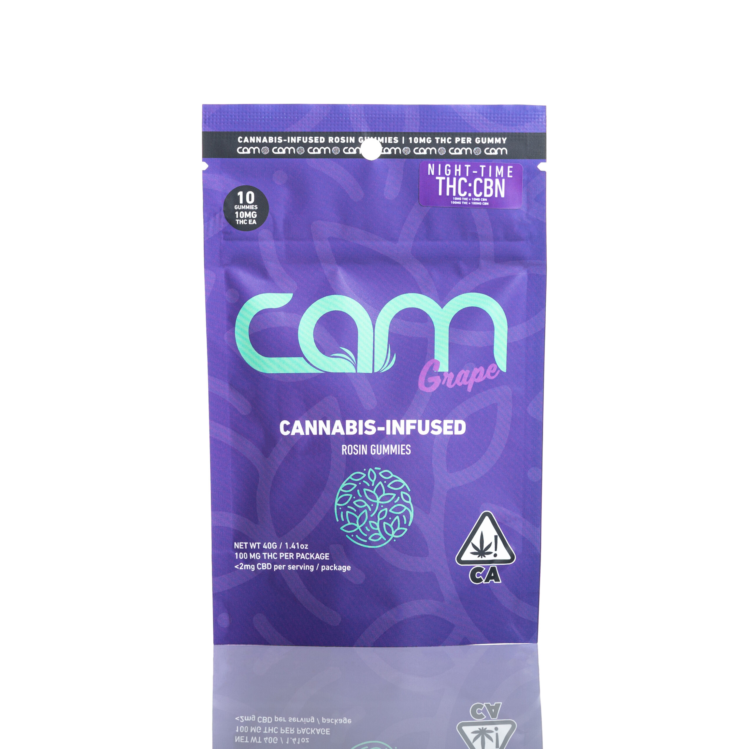 GRAPE 1:1 THC:CBN 100MG ROSIN INFUSED GUMMIES