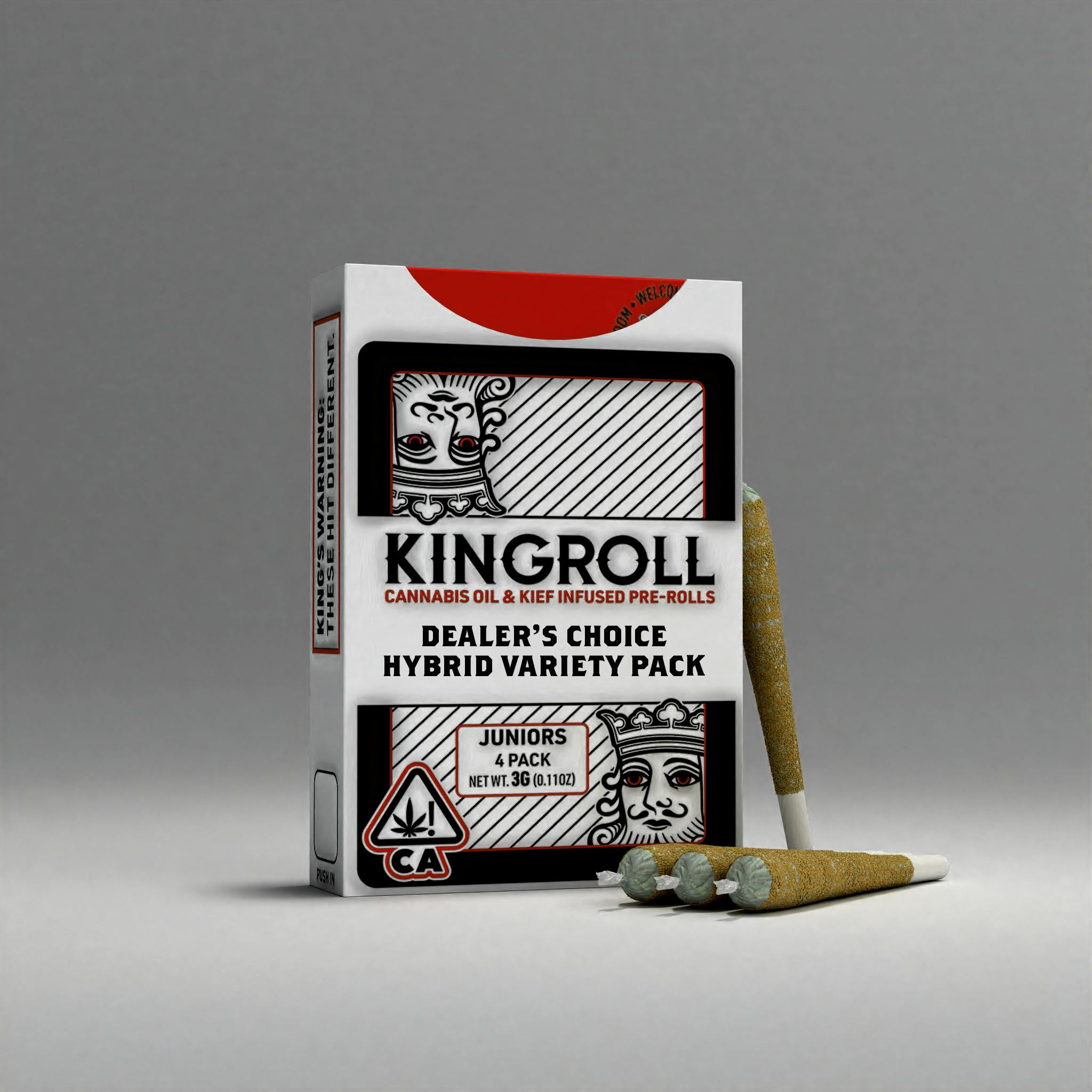 KINGROLL | DEALER'S CHOICE #7 MIXED VARIETY PACK INFUSED PREROLL 0.75G 4 PK 3G