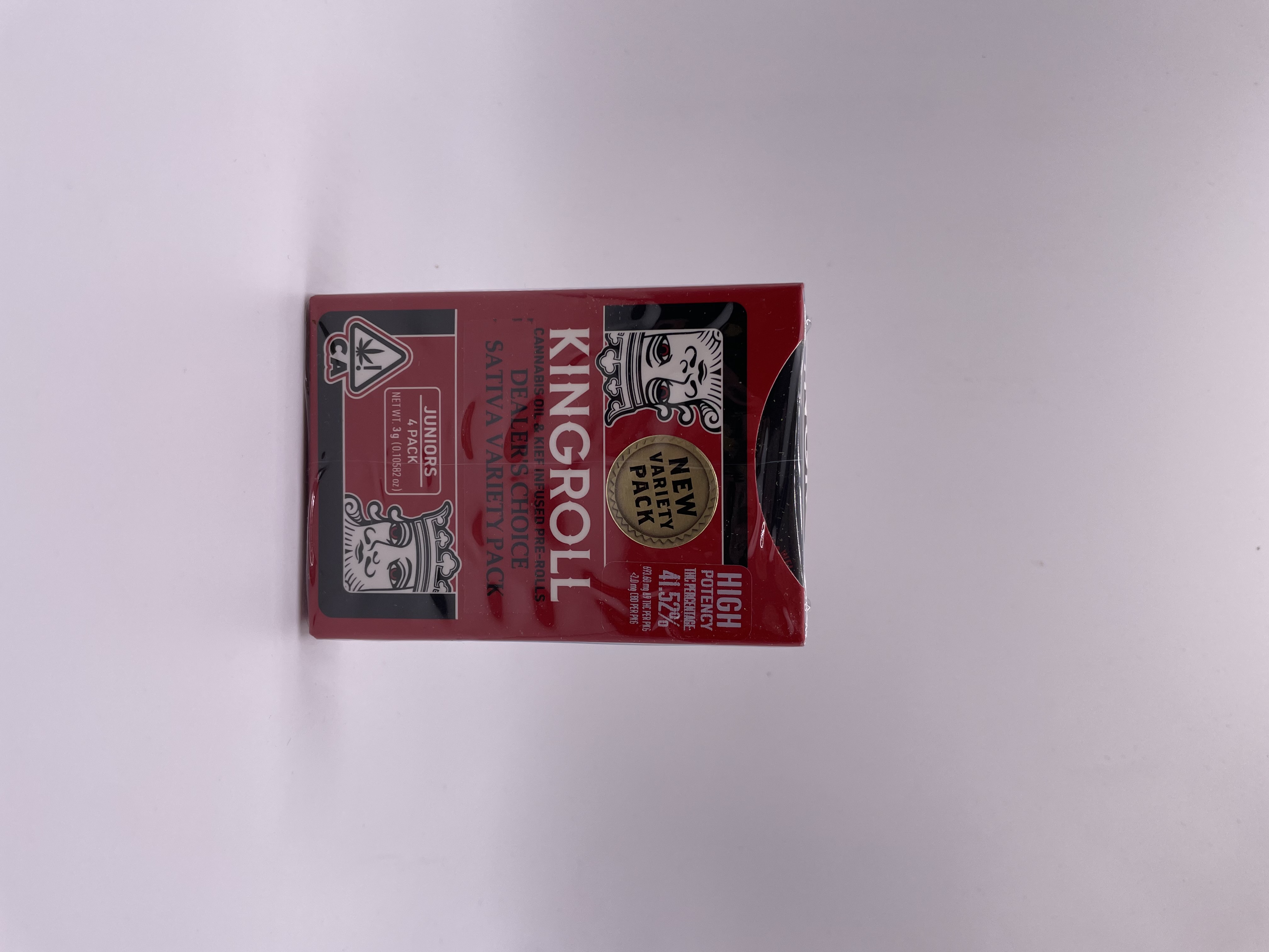 KINGROLL SATIVA VARIETY INFUSED PREROLL 0.75  3G 4PK