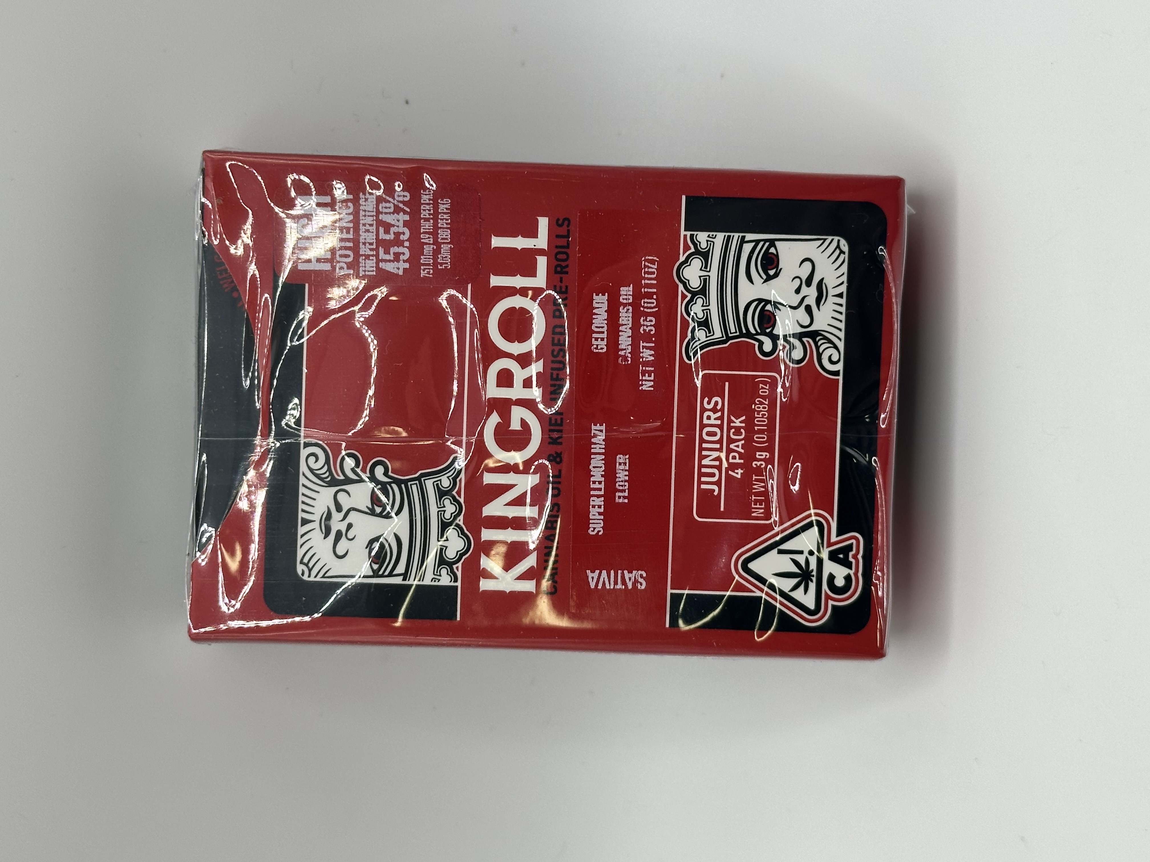 KING ROLL SUPER LEMON HAZE X GELONADE 0.75G INFUSED PREROLL 4PK