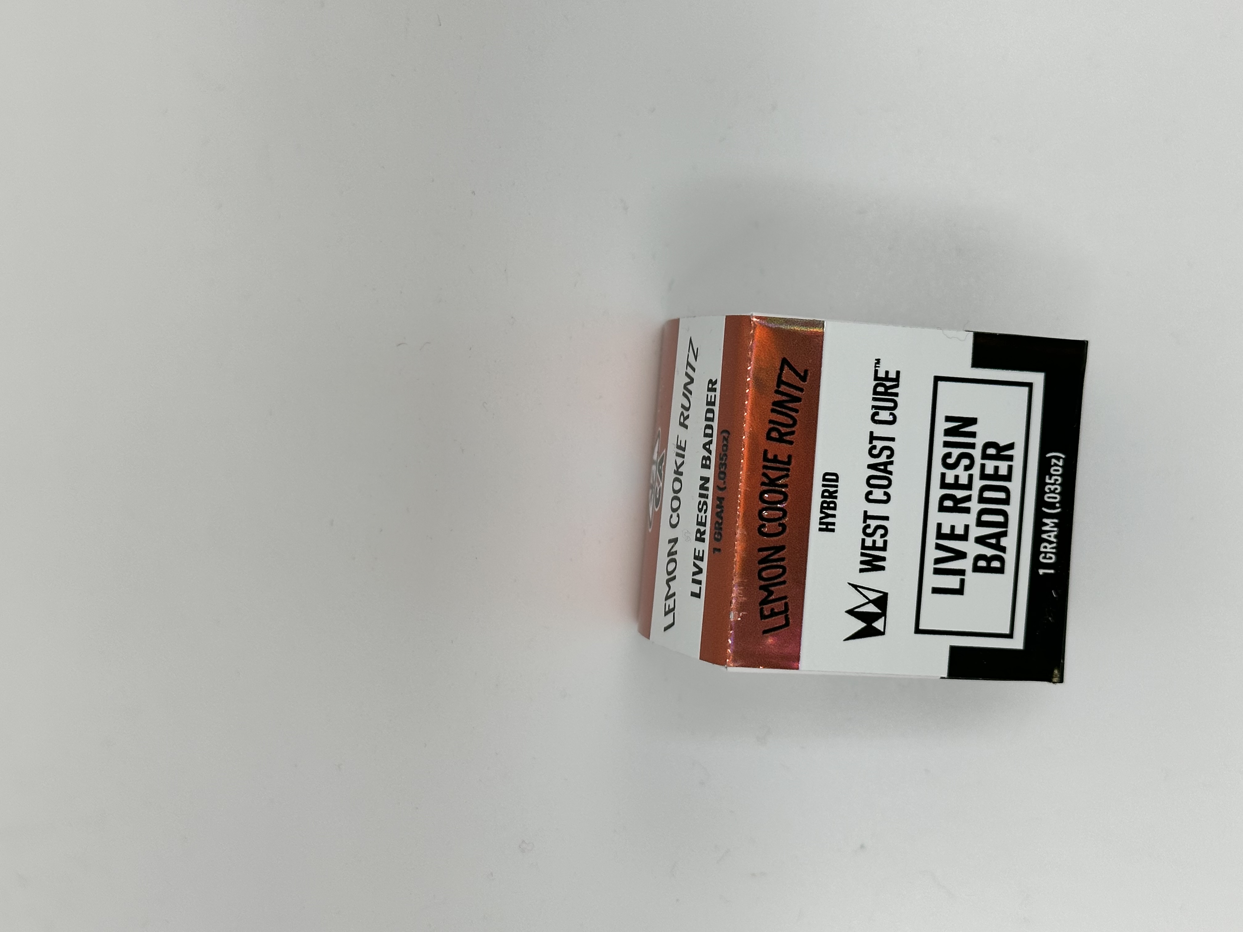 WEST COAST CURE  LEMON COOKIE RUNTZ 1G LIVE RESIN BADDER