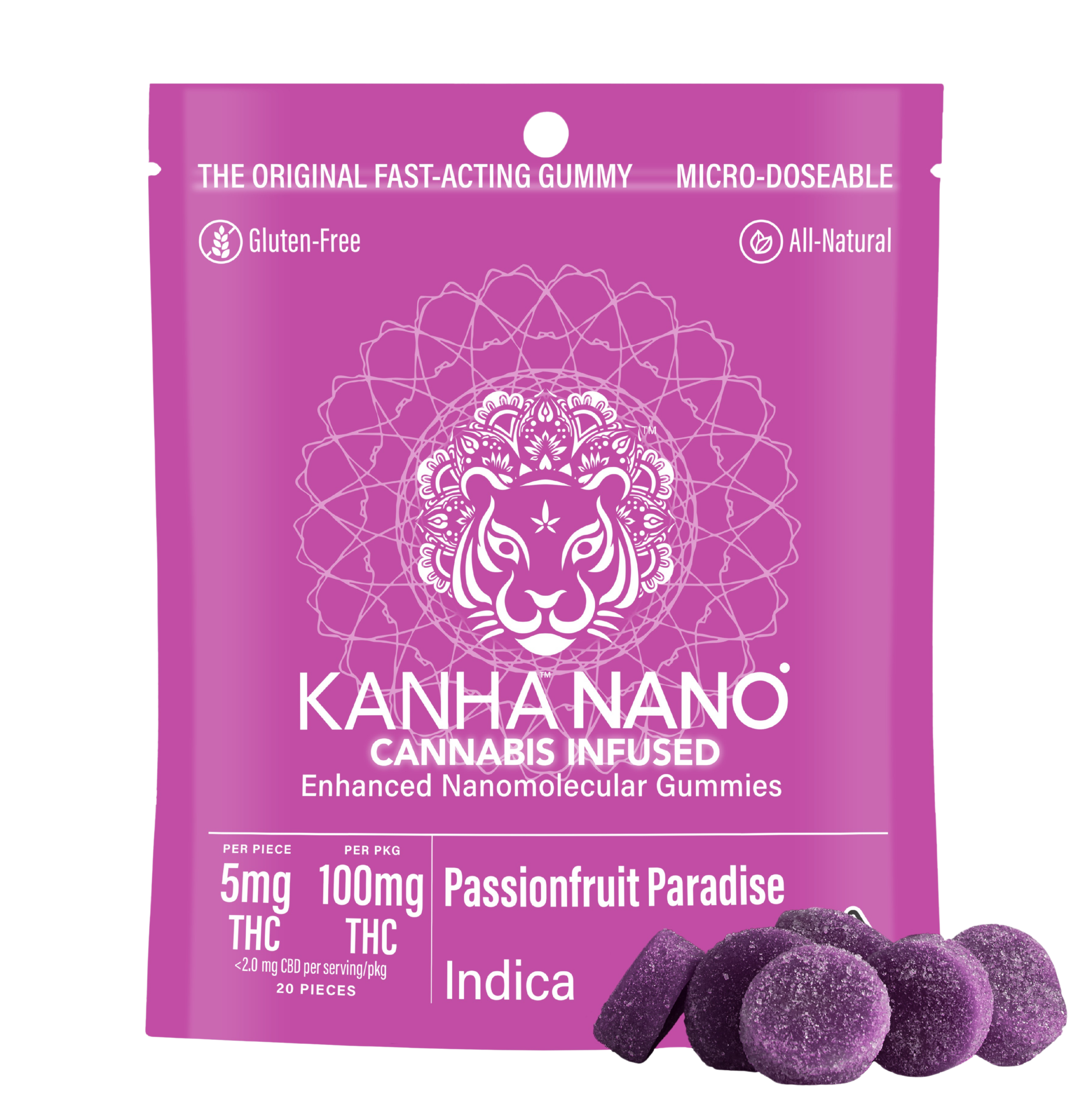 KANHA |  PASSIONFRUIT PARADISE NANO ENHANCED 100MG GUMMIES