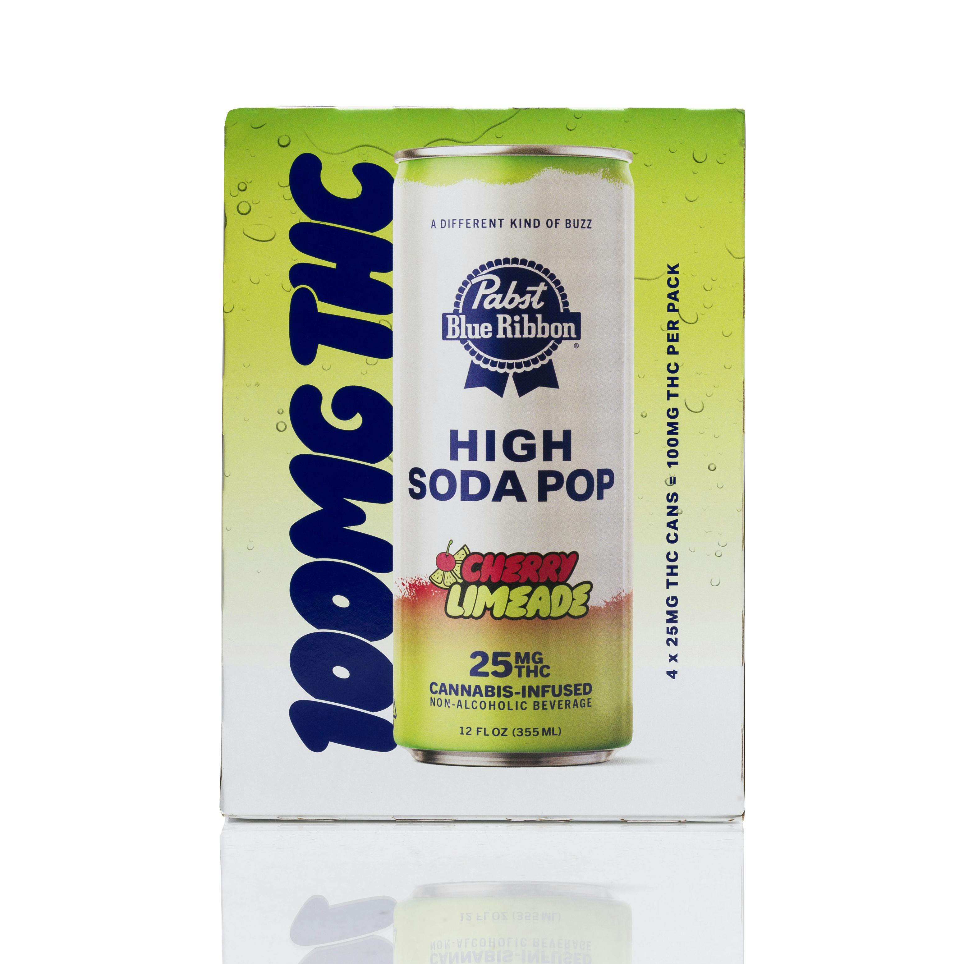 PABST BLUE RIBBON CHERRY LIMEADE 25MG SODA 4PK