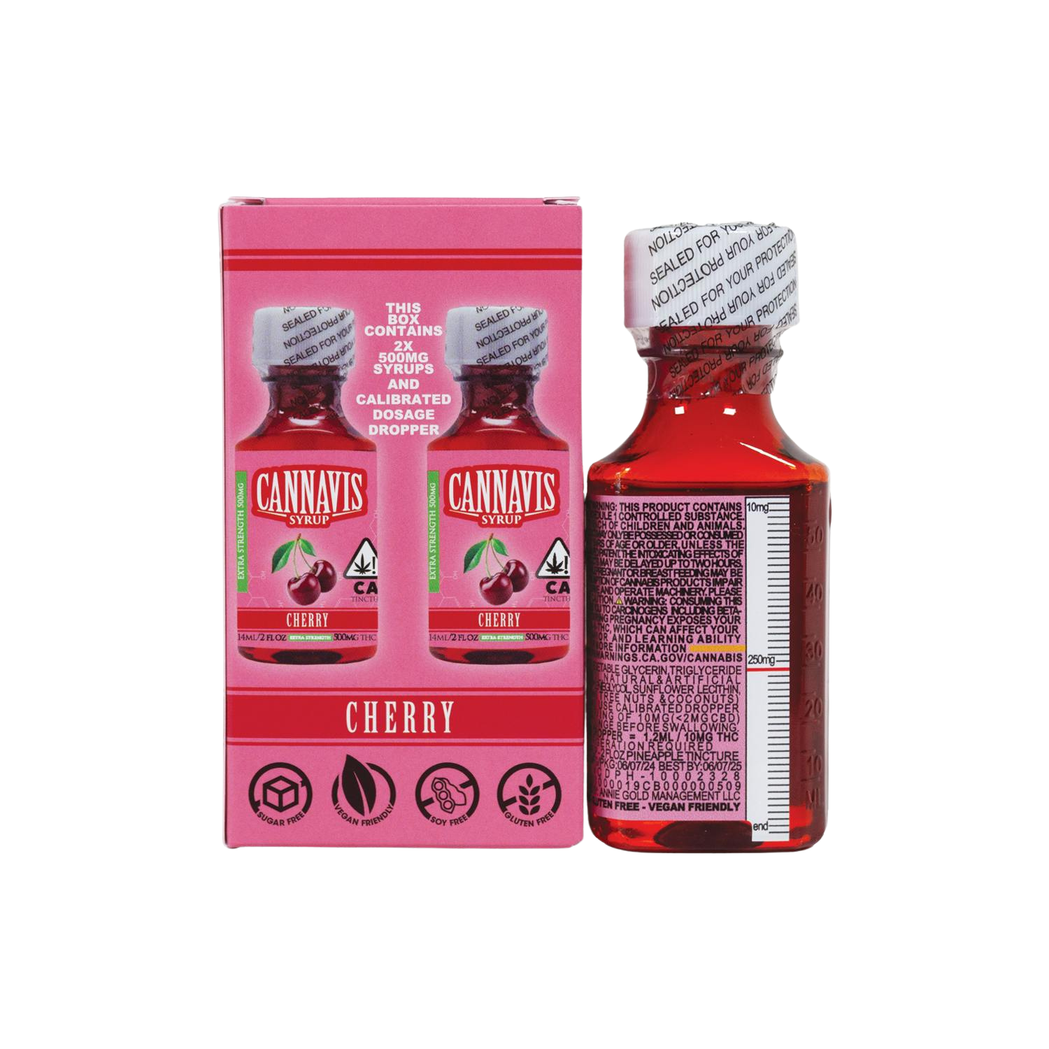 CANNAVIS | CHERRY  2- 500MG BOTTLES 1000MG