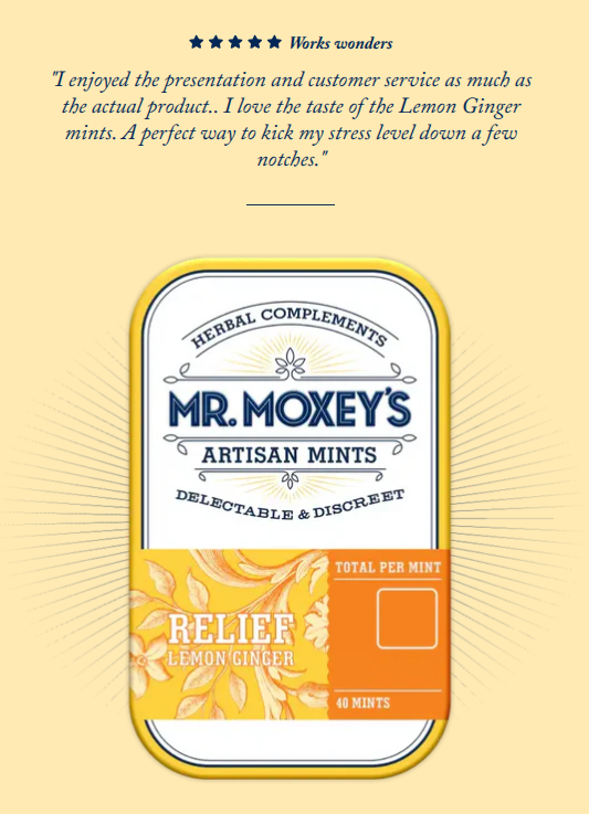 LEMON GINGER 1:1:1 THC:CBD:CBG  "RELIEF" MINTS - 20 PACK