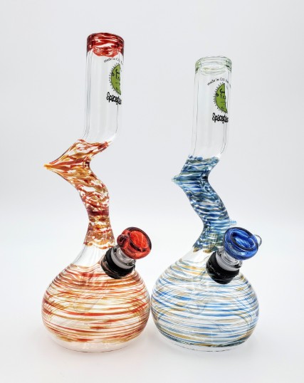14MM DOUBLE ZIG ZAG BONG SPACE GLASS