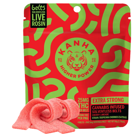 KANHA - CHERRY LIMEADE 100MG NANO SOLVENTLESS ROSIN BELTS - 4 PACK