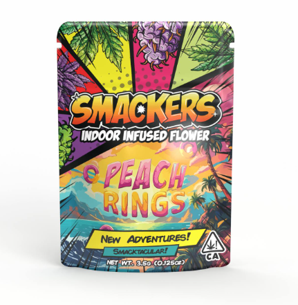 SMACKERS - PEACH RINGS 3.5 GRAM INFUSED FLOWER