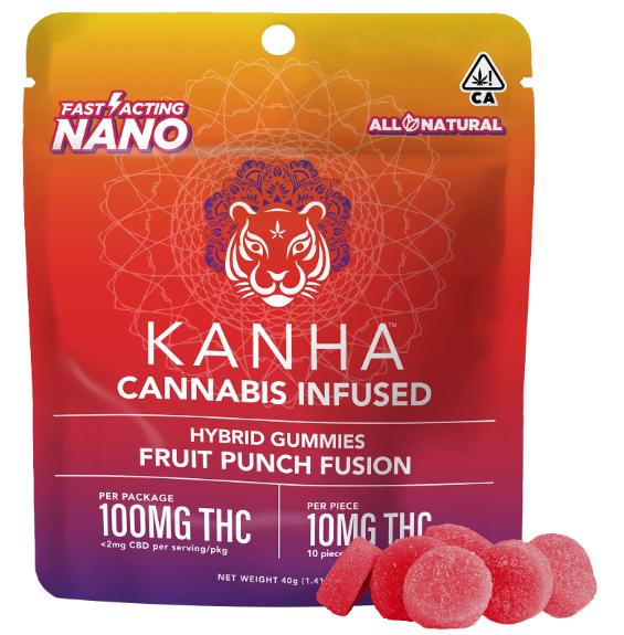 KANHA - FRUIT PUNCH FUSION 100MG NANO GUMMIES - 10 PACK