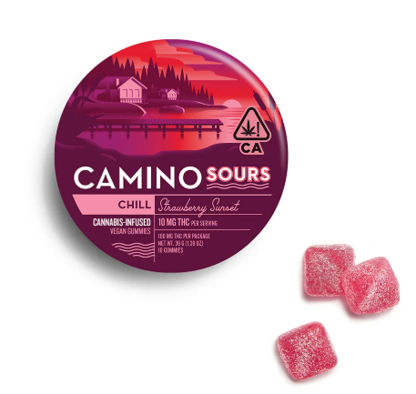 CAMINO - STRAWBERRY SUNSET 100MG SOUR GUMMIES - 10 PACK