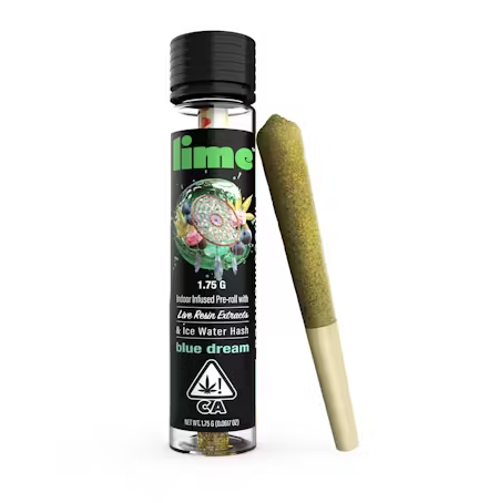 LIME- BLUE DREAM 1.75 GRAM HASH INFUSED PREROLL